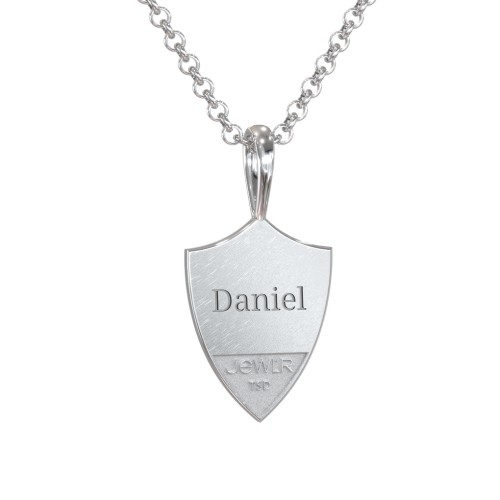 Men's Inukshuk Hero Shield Pendant with Gemstone