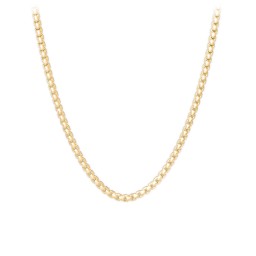Men's 22" Rounded Box Chain Necklace in 9K Solid Yellow Gold