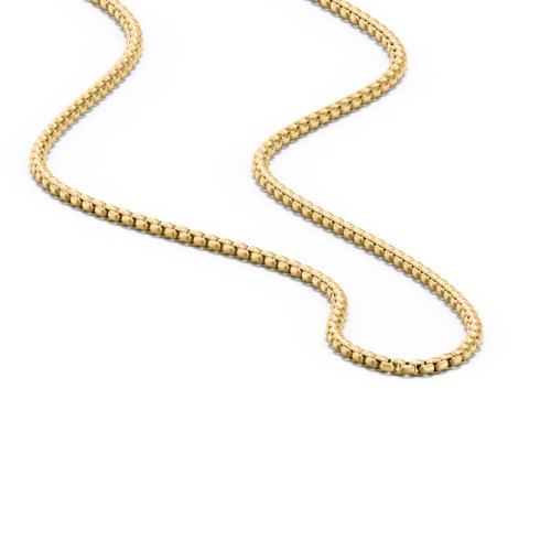 Men's 22" Rounded Box Chain Necklace – 9kt Yellow Gold
