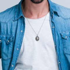 Men's Engravable Ancient Skull Necklace