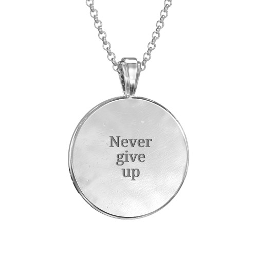 Men's Engravable North Star Disc Necklace with Gemstone