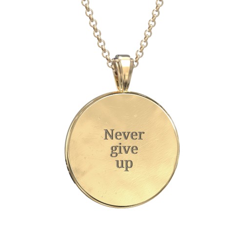 Men's Engravable North Star Disc Necklace with Gemstone – 9kt Yellow Gold with Blue Sapphire