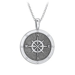 Men's Engravable Compass Necklace
