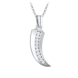 Men's Engravable Claw Necklace with Gemstones in 925 Sterling Silver with Diamond