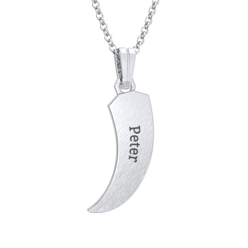 Men's Engravable Claw Necklace with Gemstones