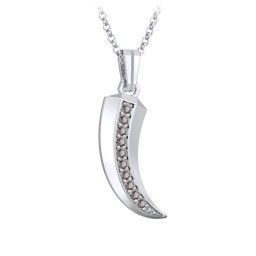 Men's Engravable Claw Necklace with Gemstones in 925 Sterling Silver with Smokey Quartz