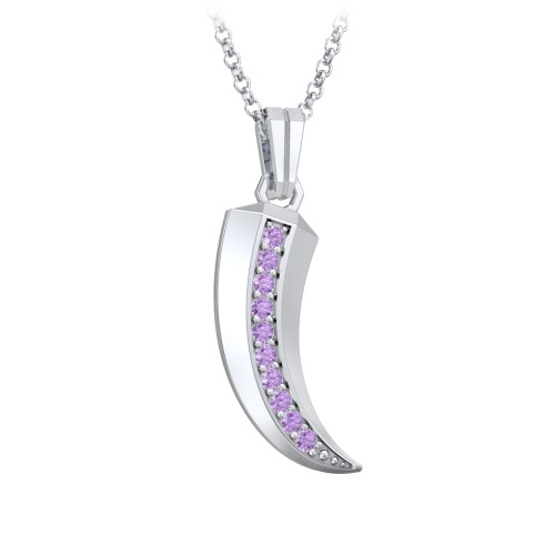 Men's Engravable Claw Necklace with Gemstones – Sterling Silver with Amethyst