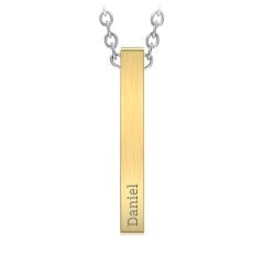 Men’s Engravable Vertical 3D Bar Necklace