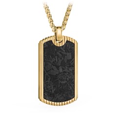Men’s Engravable Stainless Steel Dog Tag Necklace with Carbon Fiber Inlay – Stainless Steel