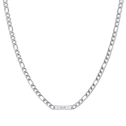 Men’s Figaro Chain with 1 Engravable Bar in Stainless Steel