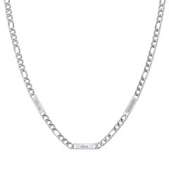Men’s Figaro Chain with 3 Engravable Bars
