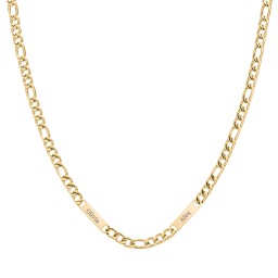 Men’s Figaro Chain with 2 Engravable Bars in Stainless Steel