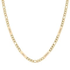 Men’s Figaro Chain with 4 Engravable Bars