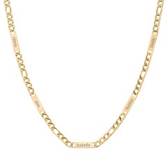 Men’s Figaro Chain with 5 Engravable Bars – Stainless Steel