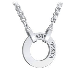 Men's Engravable Ring Necklace