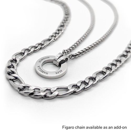 Men's Engravable Ring Necklace – Stainless Steel