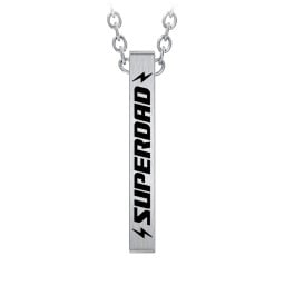 Men’s Engravable SUPERDAD Stainless 3D Bar Necklace