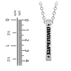 Men’s Engravable SUPERDAD Stainless 3D Bar Necklace