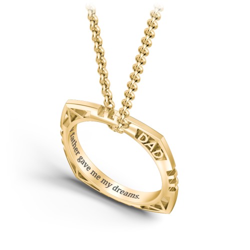 Men’s Engravable DAD Geometric Ring Necklace