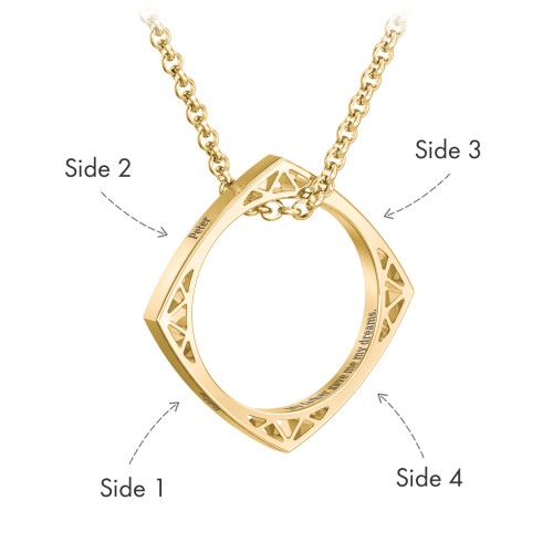 Men’s Engravable Geometric Ring Necklace