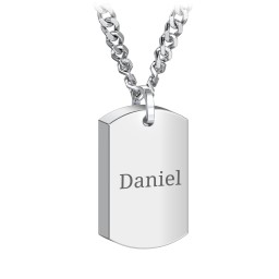 Men’s Engravable Dog Tag Urn Necklace - Stainless Steel in Stainless Steel
