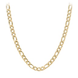 Men's 22" Figaro Chain Necklace in Yellow Stainless Steel - 10mm in Stainless Steel
