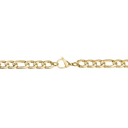 Men's 22" Figaro Chain Necklace in Yellow Stainless Steel - 5mm