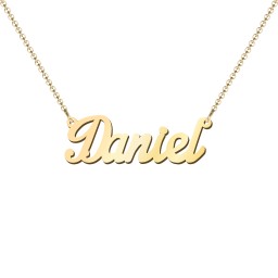 Personalised Name Necklace in 18K Gold Plated Silver with Blue Topaz and Smokey Quartz