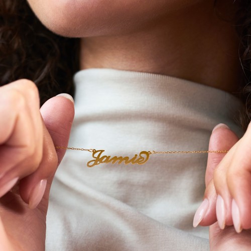 Personalised Name Necklace – 18K Gold Plated Silver