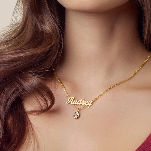 Personalised Name Necklace – 18K Gold Plated Silver