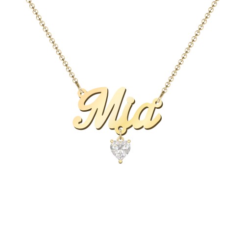 Personalised Name Necklace – 18K Gold Plated Silver with Cubic Zirconia