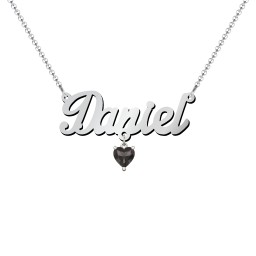 Personalised Name Necklace in 925 Sterling Silver with Smokey Quartz