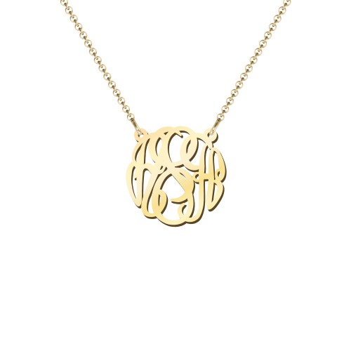 Monogram Name Pendant – 18K Gold Plated Silver