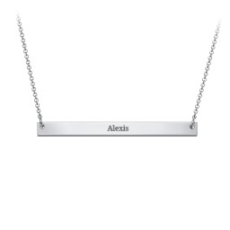 Classic Name Bar Pendant in 925 Sterling Silver