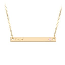 Birthstone Name Bar Pendant
