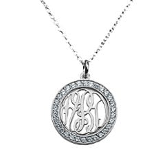 Sparkling Halo Monogram Pendant