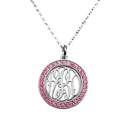 Sparkling Halo Monogram Pendant