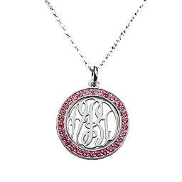 Sparkling Halo Monogram Pendant