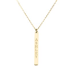 Vertical Bar Pendant in 9K Solid Yellow Gold