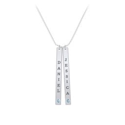 Multi Vertical Birthstone Bar Pendant - 2 Bar