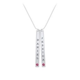 Multi Vertical Birthstone Bar Pendant - 2 Bar