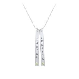 Multi Vertical Birthstone Bar Pendant - 2 Bar