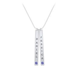 Multi Vertical Birthstone Bar Pendant - 2 Bar