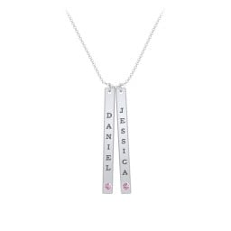 Multi Vertical Birthstone Bar Pendant - 2 Bar