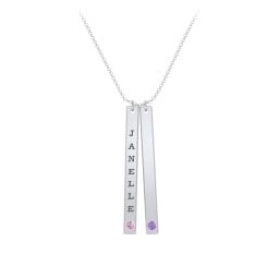 Multi Vertical Birthstone Bar Pendant - 2 Bar