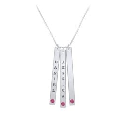 Multi Vertical Birthstone Bar Pendant - 3 Bar