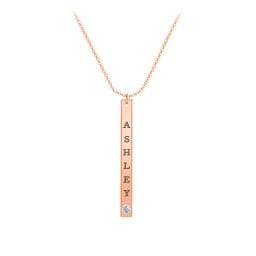 Multi Vertical Birthstone Bar Pendant - 1 Bar