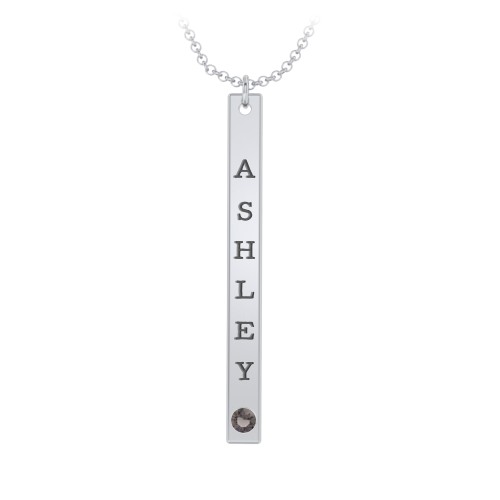 Multi Vertical Birthstone Bar Pendant - 1 Bar