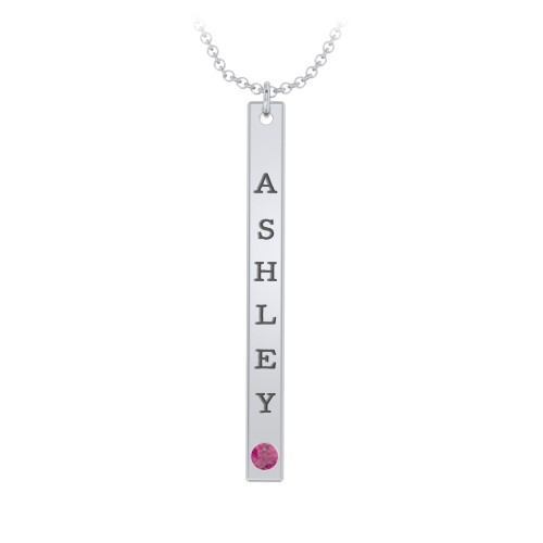 Multi Vertical Birthstone Bar Pendant - 1 Bar