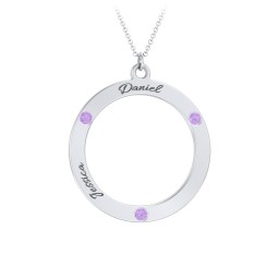 Circle Birthstone Pendant